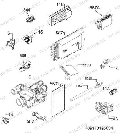 Взрыв-схема посудомоечной машины Electrolux TT8453 - Схема узла Electrical equipment 268